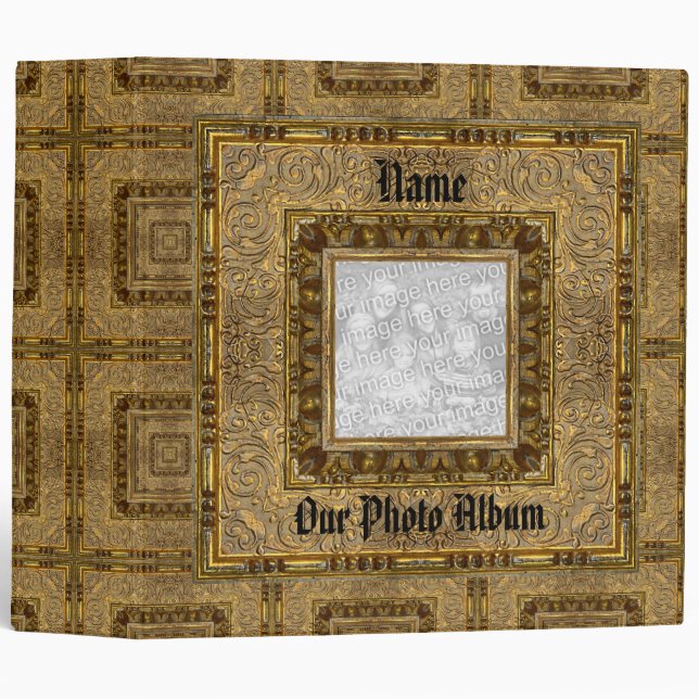 Binder Photo Album Old Wooden Book Frame 2 (Front/Spine)