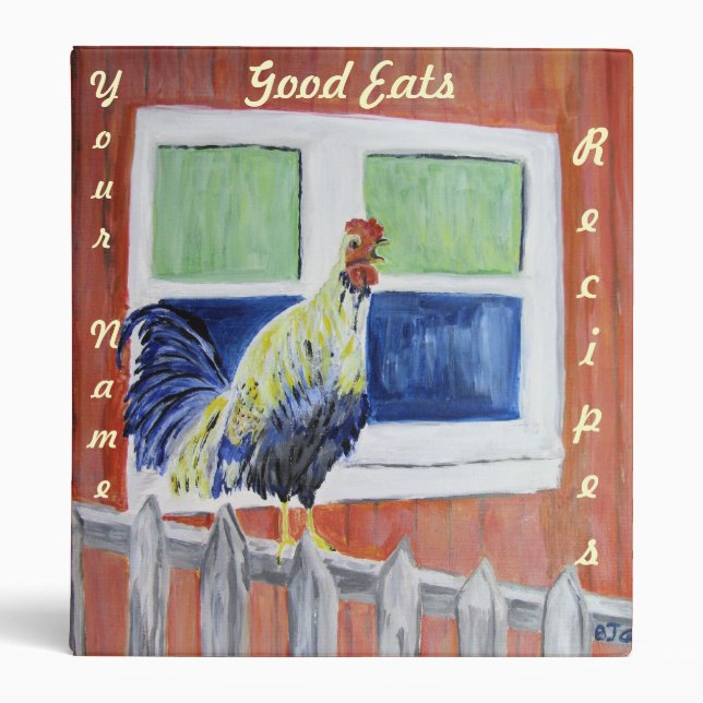 Binder - Recipes - Rooster/Chicken Art (Front)