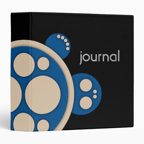 Binder Round Turtle Blue Tan Black 3 Ring Binder