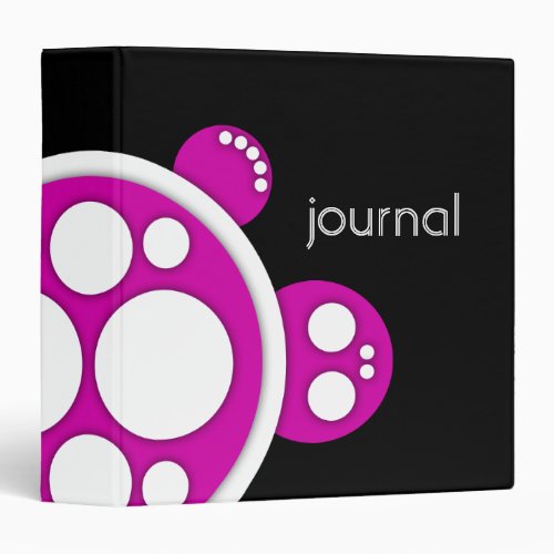 Binder Round Turtle Pink White Black Binder