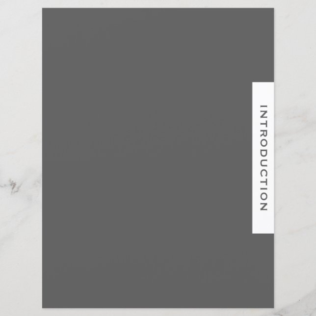 Binder Section Divider | Introduction | Gray (Front)