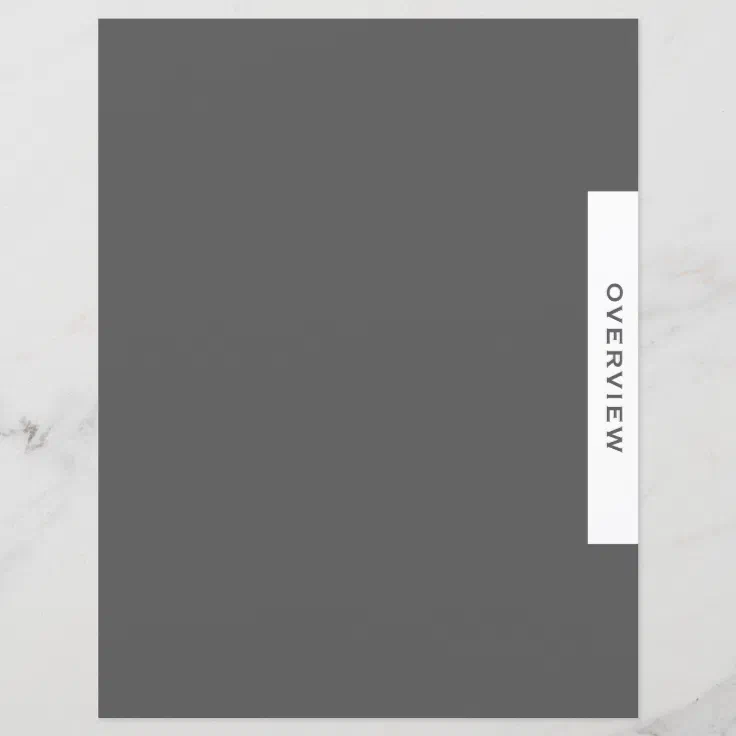 Binder Section Divider Overview Gray Zazzle