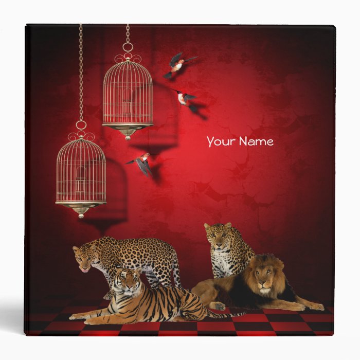 Binder Tiger Cheetah Leopard Lion Wild Animals Binder