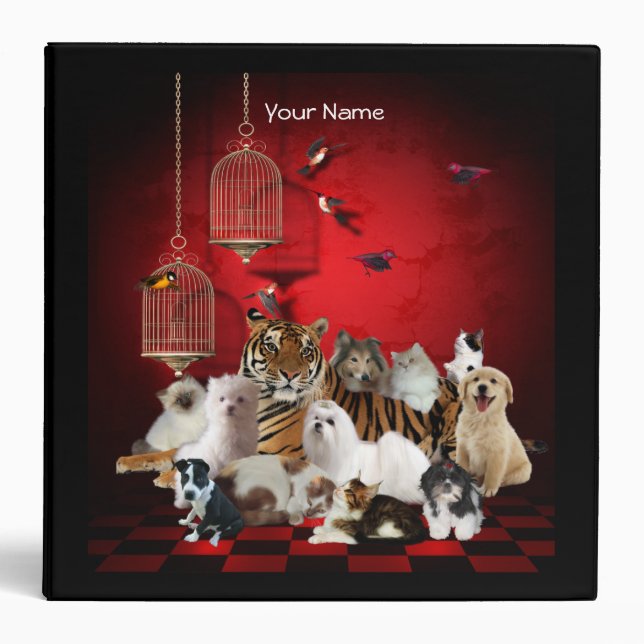 Binder Tiger Dogs Cats Animals (Front)