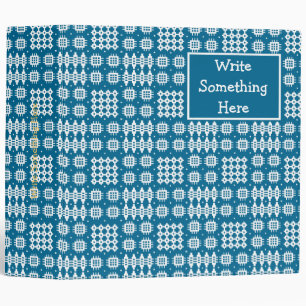 Binder to Personalize: White, Navy: Welsh Tapestry
