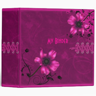 Binder Velvet Pink Flowers