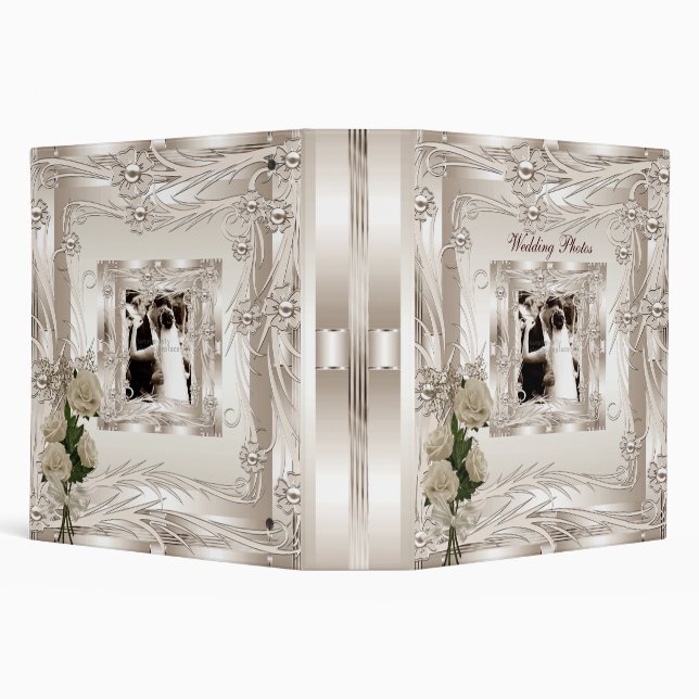 Binder Wedding Photo Album Cream Art Deco (Background)