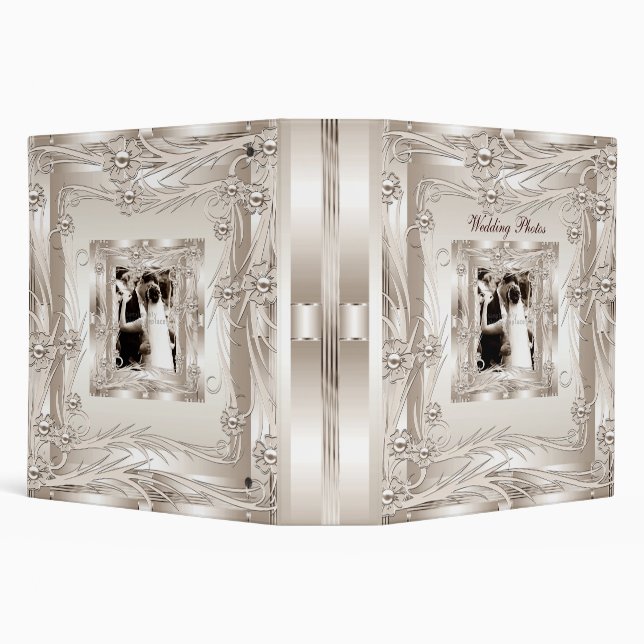 Binder Wedding Photo Album Cream Art Deco (Background)
