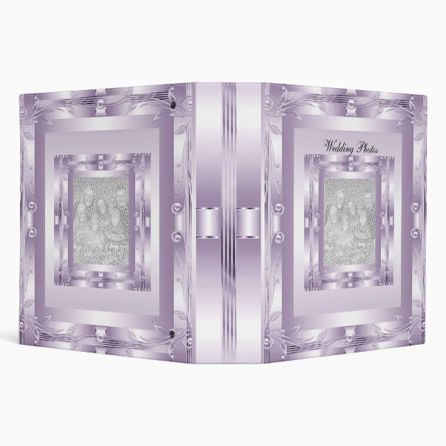 Binder Wedding Photo Album Mauve Lilac Art Deco (Background)