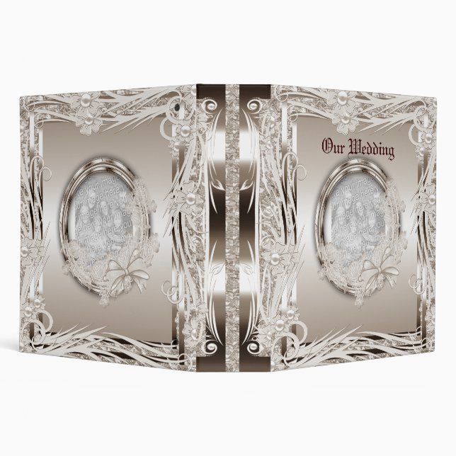 Binder Wedding Photo Album Sepia Floral (Background)