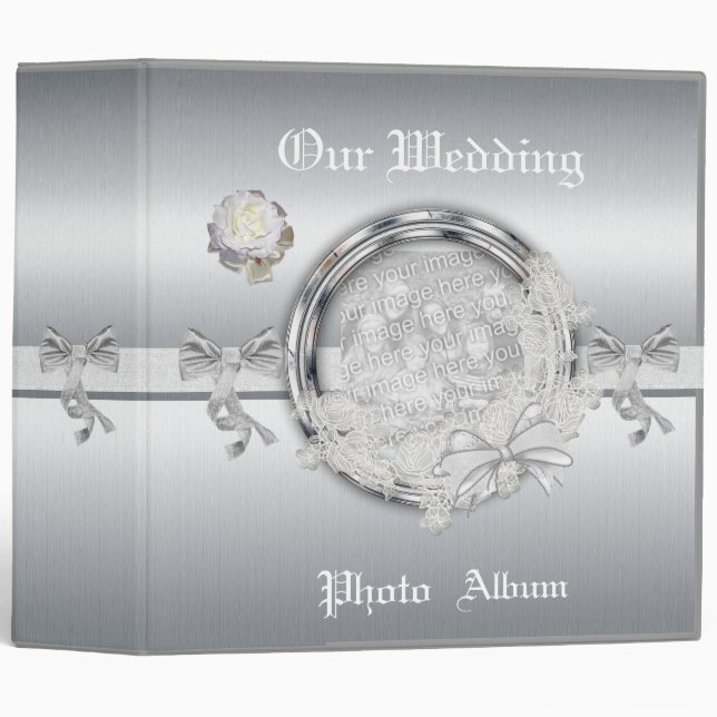 Binder Wedding Photo Album Silver (Front/Spine)