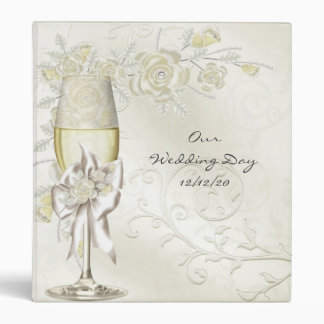 Binder Wedding Photos Gold Cream Pearl Floral Rose