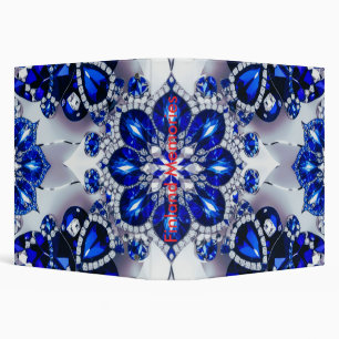 Binder with Blue White Colors Design