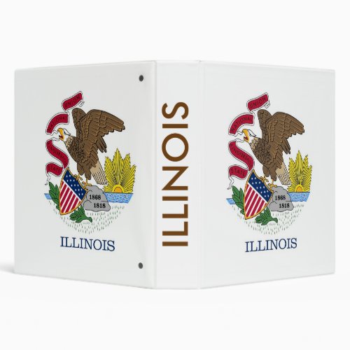 Binder with Flag of Illinois USA