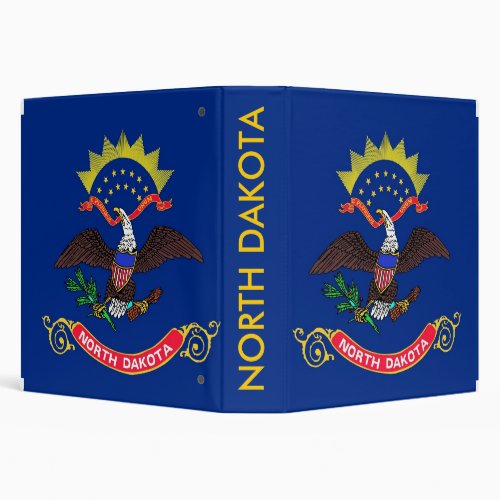 Binder with Flag of North Dakota USA