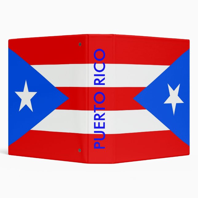 Binder with Flag of Puerto Rico, USA (Background)