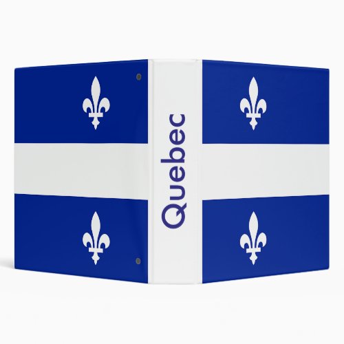 Binder with Flag of Quebec Canada