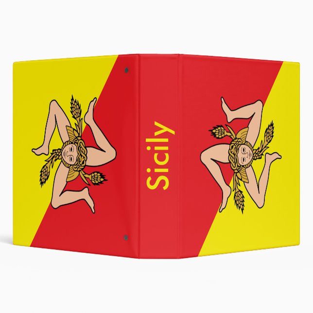 Binder with Flag of Sicily, Italy (Background)