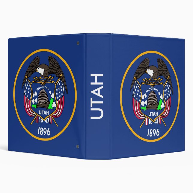 Binder with Flag of Utah, USA (Background)