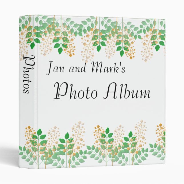 Binder with Garden Flowers and Leaves (Front/Spine)