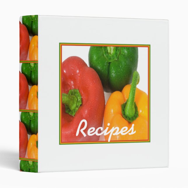 Binder With Green Yellow and Red Peppers (Front/Spine)