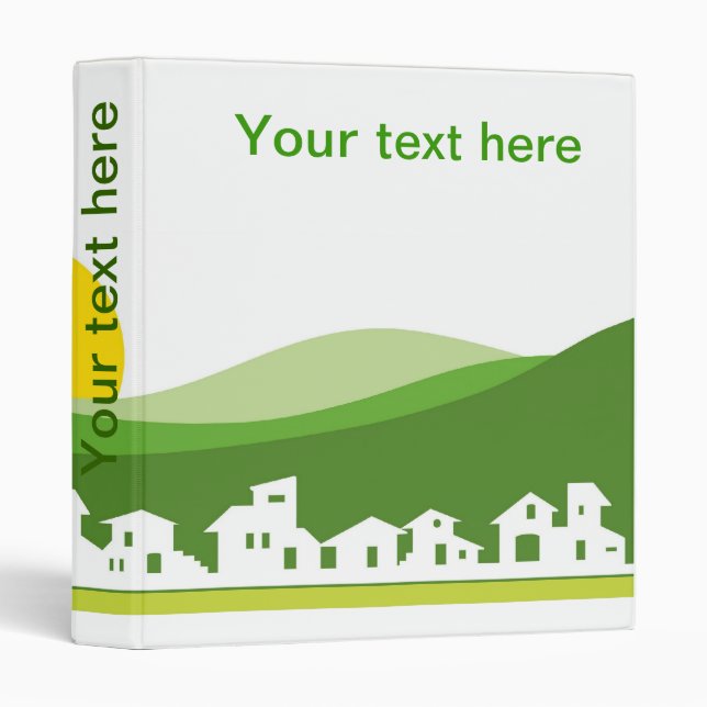 Binder with houses, hills and sun (Front/Spine)