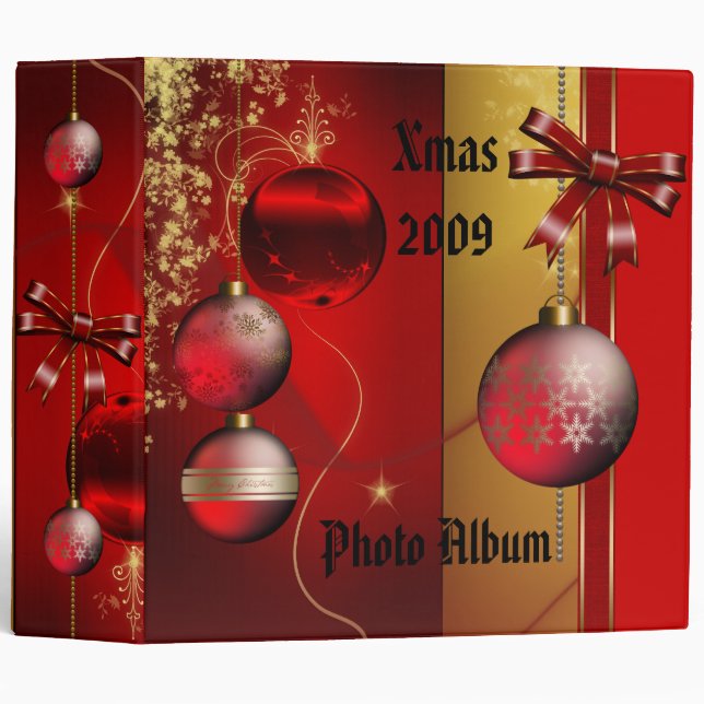 Binder Xmas Photo Album Christmas Red Balls (Front/Spine)