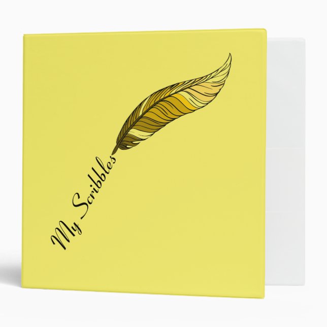 Binder - Yellow Feather Pen (Front/Inside)