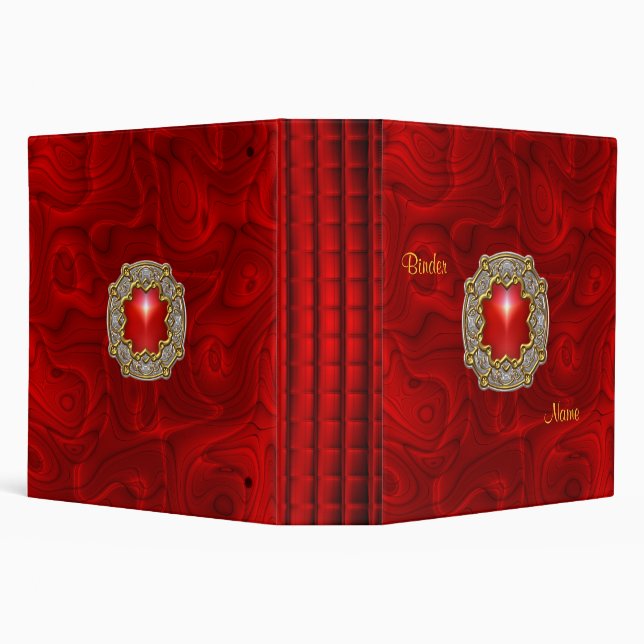 Binder Zizzago Padded Red 2 Silver Gold Jewel (Background)