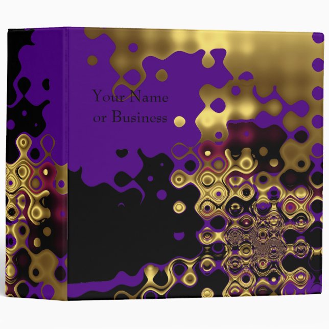 Binders Abstract Melted Gold on Purple & Black (Front/Spine)