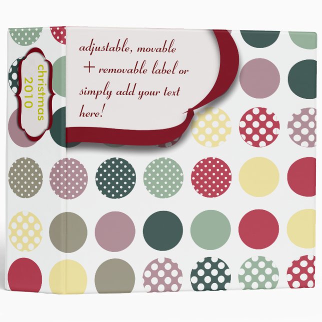 Binders, christmas polka dots binder (Front/Spine)
