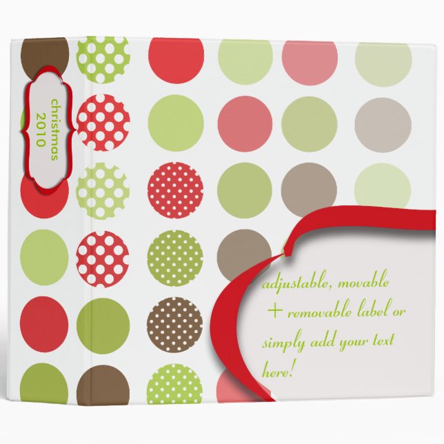 Binders, christmas polka dots binder (Front/Spine)