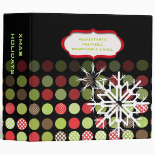 Binders, colorful christmas polka dots 3 ring binder