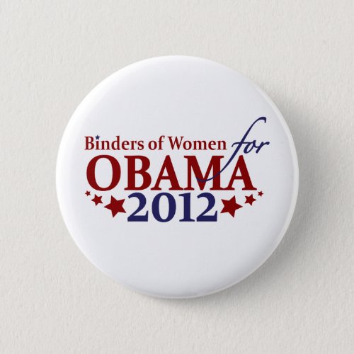 Binders of Women for Obama 2012 Button