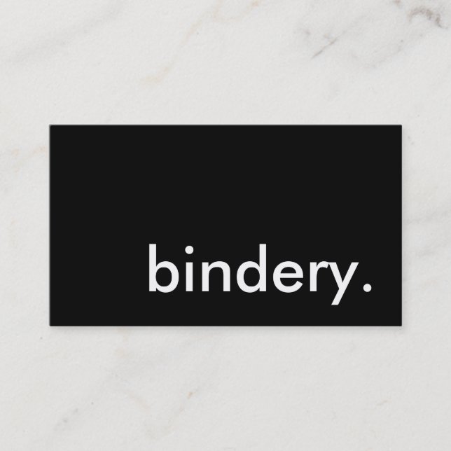 bindery. business card (Front)