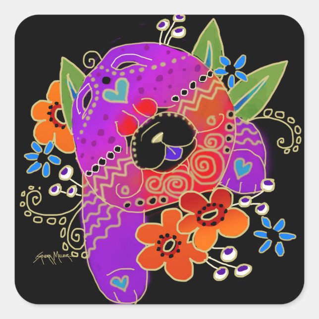 BINDI  chow square stickers (Front)