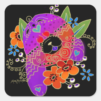 BINDI chow square stickers