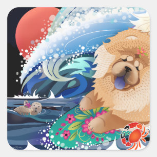 BINDI CHOWABUNGA -  Chow surfer stickers