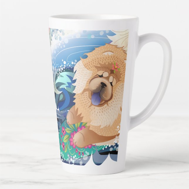 BINDI CHOWABUNGA with text- latte mug (Right)