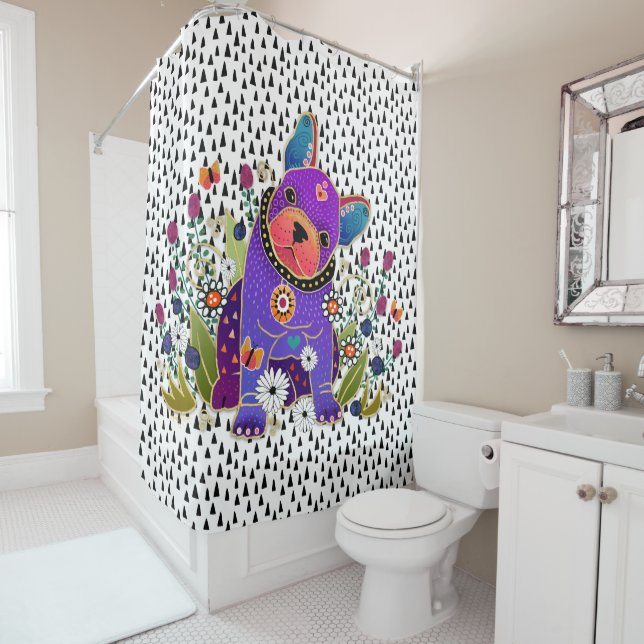 BINDI FRENCHIE  French Bulldog   shower curtain (In Situ)