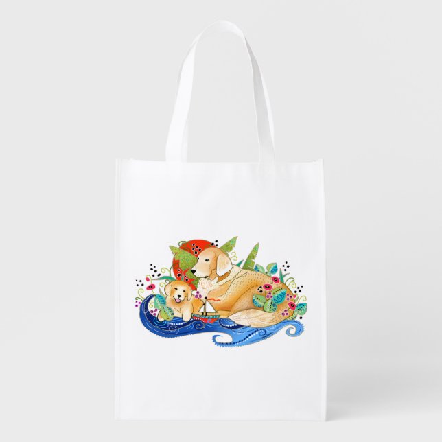 BINDI GOLDEN RETRIEVER GROCERY BAG (Front)
