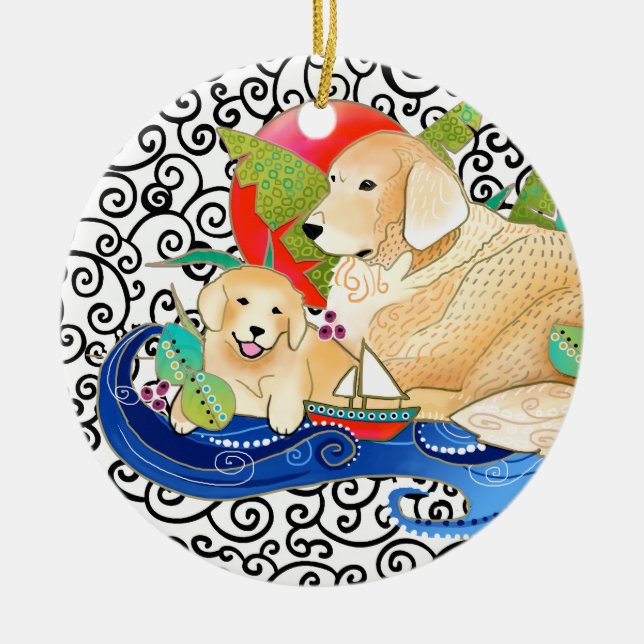 BINDI GOLDEN RETRIEVER ORNAMENT (Front)