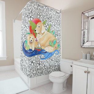 Golden Retriever Shower Curtains Zazzle Bindi Golden Retriever Shower Curtain