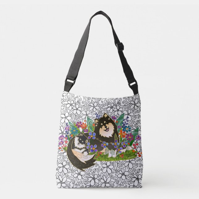 BINDI LAPPY Finnish Lapphund crossbody/or tote bag (Front)