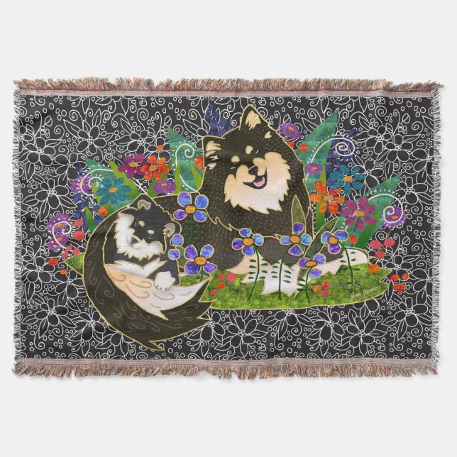 BINDI LAPPY Finnish Lapphund woven tapestry throw Throw Blanket (Front)