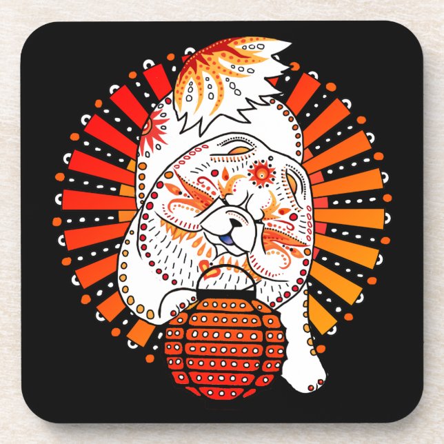 BINDI MI TANG - Chow Year of the Dog coaster set (Front)