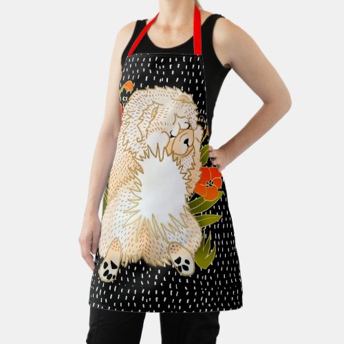 BINDI MINGSIE Cream  Chow All_Over Print Apron