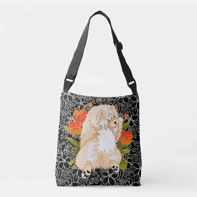 BINDI MINGSIE cream chow crossbody or tote-2 sizes Bag (Front)