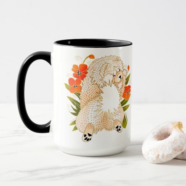 BINDI MINGSIE cream chow mug-message on back Mug (With Donut)