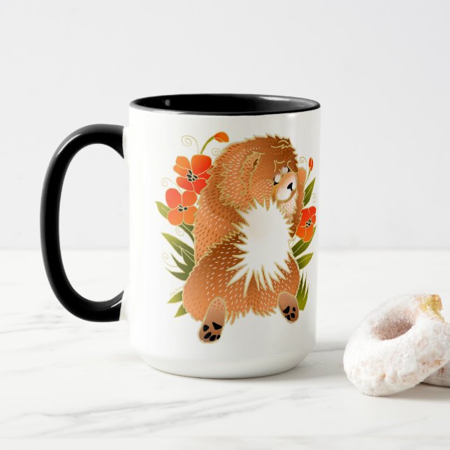 BINDI MINGSIE red chow mug-message on back Mug (With Donut)